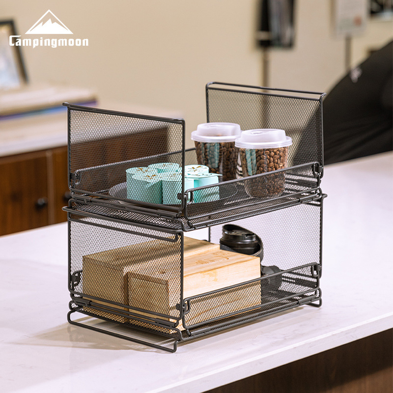 Home Bar Shelves - CAMPINGMOON CK-23BK folding half bar storage