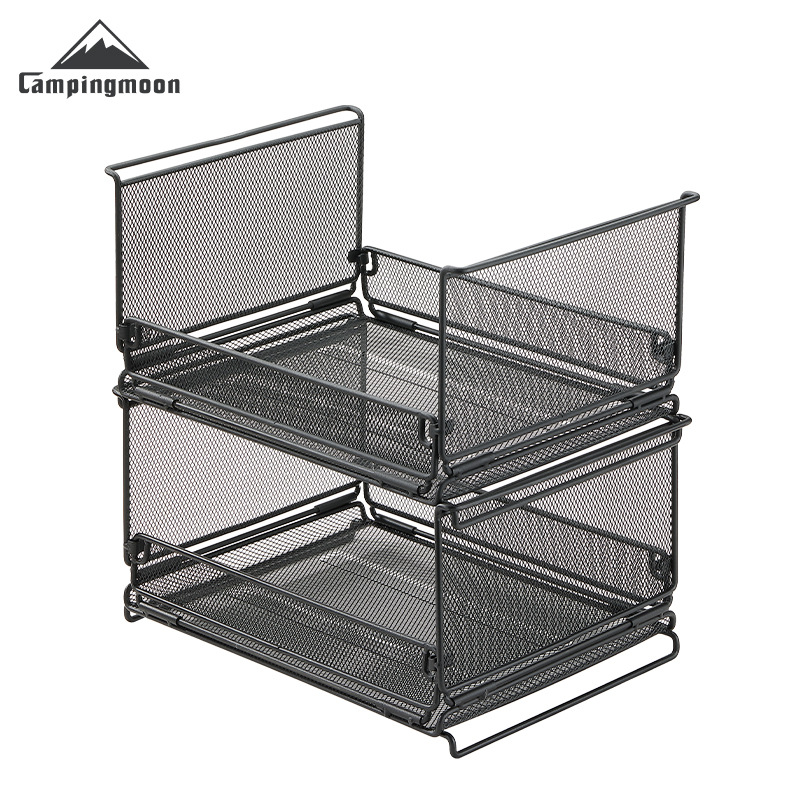 Home Bar Shelves - CAMPINGMOON CK-23BK Folding Half Bar Storage
