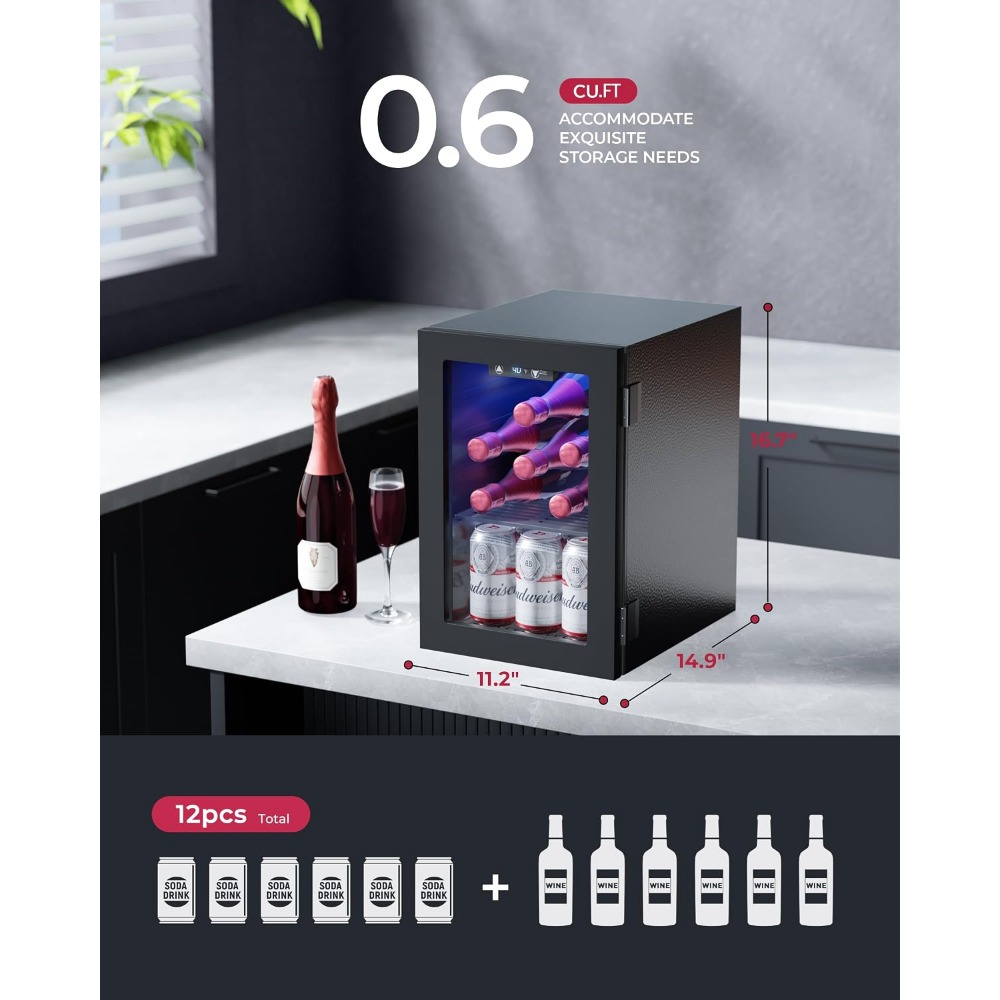 24 Can Mini Fridge, 0.6 Cu.Ft  - Home Bar Shelves ulasan dan harga