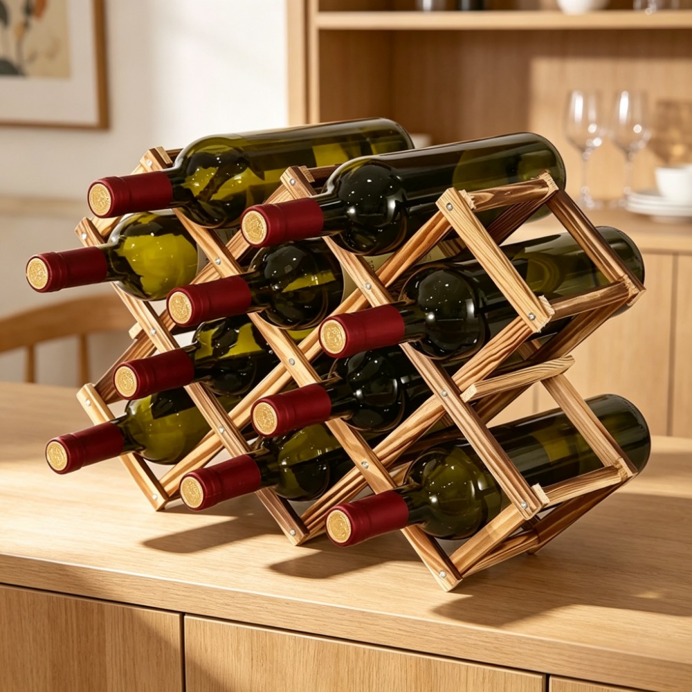 Collapsible Wooden Wine Rack B - Home Bar Shelves ulasan dan harga