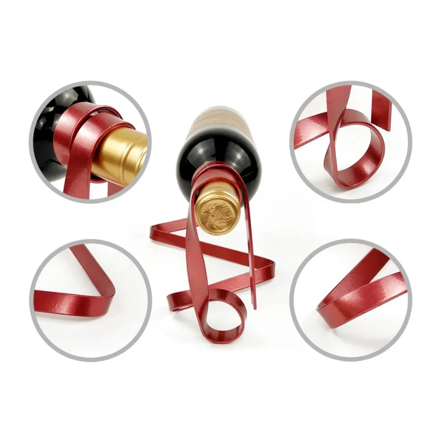 Colorful Ribbon Iron Wine Bott - Home Bar Shelves ulasan dan harga