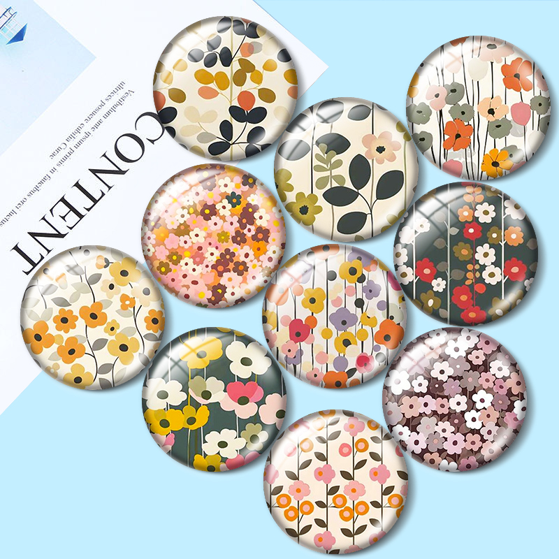 Retro Floral12/18/20/25mm glas - Old Fashioned Glass ulasan dan harga