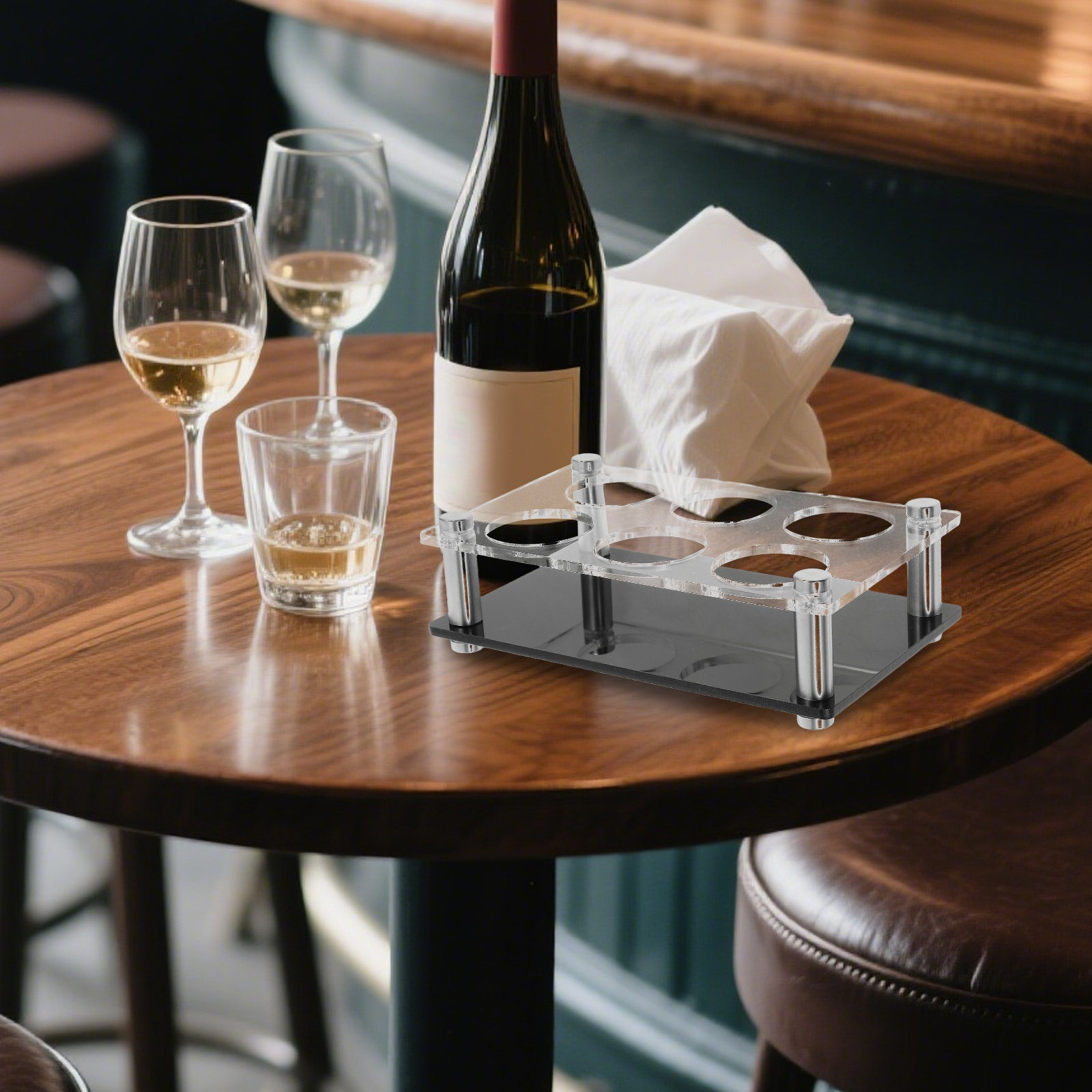 Shot Glass Holder 6 Holes Clea - Home Bar Stand ulasan dan harga