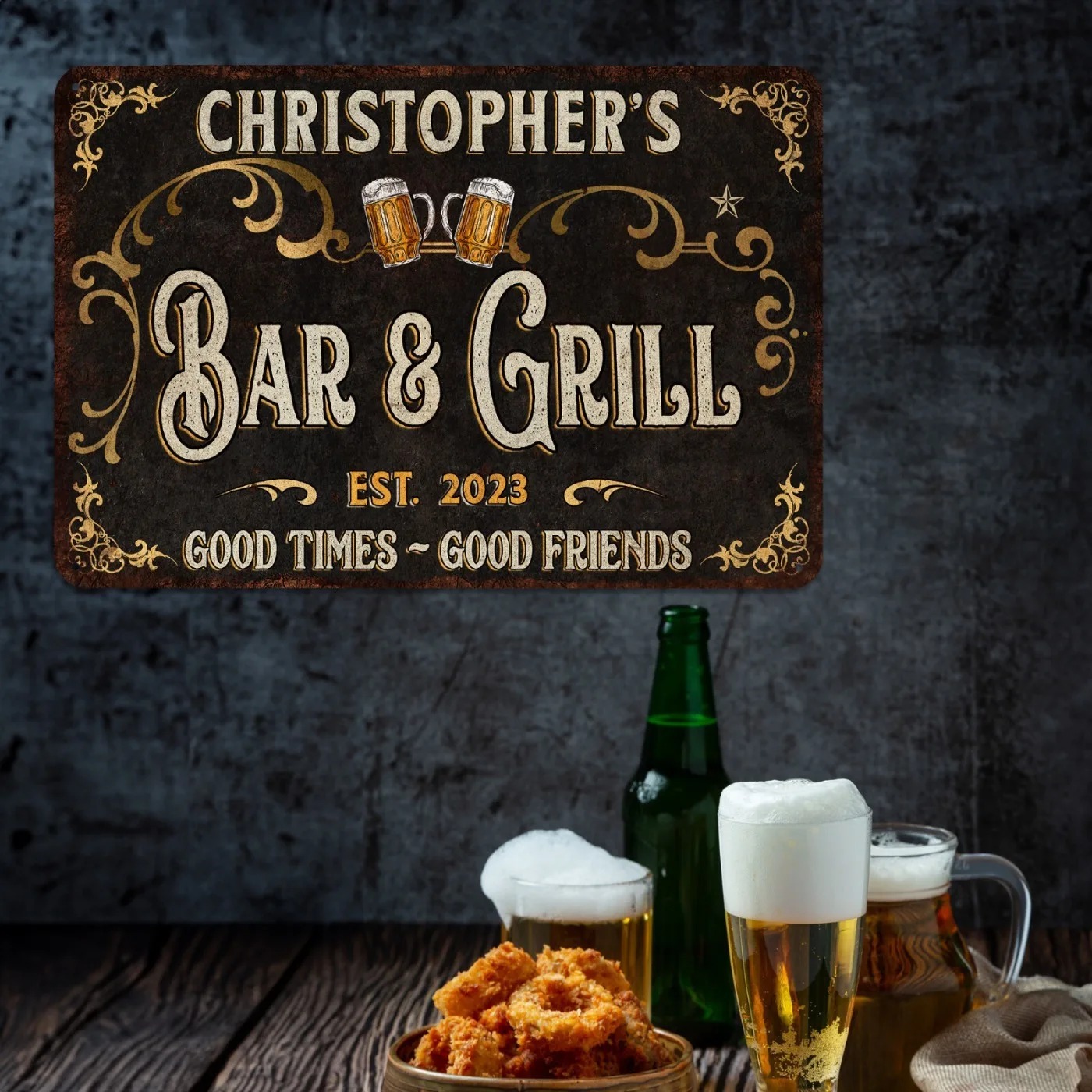 1PC Personalized Bar & Grill M - Home Bar Signs ulasan dan harga