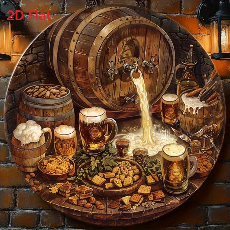 1Pc Round 2D Flat Aluminum Sig - Home Bar Accessories ulasan dan harga