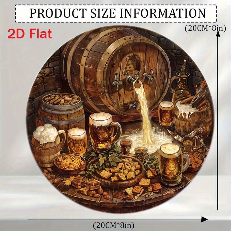1Pc Round 2D Flat Aluminum Sig - Home Bar Accessories ulasan dan harga