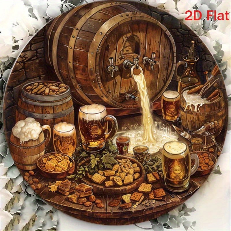 1Pc Round 2D Flat Aluminum Sig - Home Bar Accessories ulasan dan harga