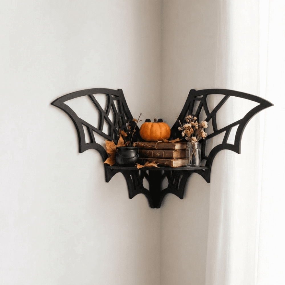 Wooden Bat Corner Shelf Hollow - Home Bar Shelf ulasan dan harga
