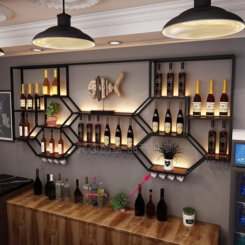 Metal Shelves Wine Cabinet Liv - Home Bar Shelves ulasan dan harga